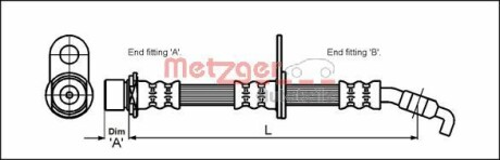 Тормозной шланг METZGER 4112200