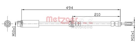 Тормозной шланг METZGER 4112313