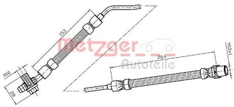 Тормозной шланг METZGER 4116216