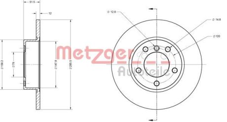 Тормозной диск METZGER 6110057