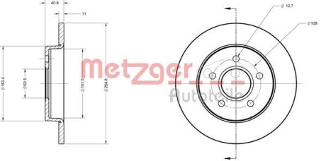 Тормозной диск METZGER 6110088 (фото 1)