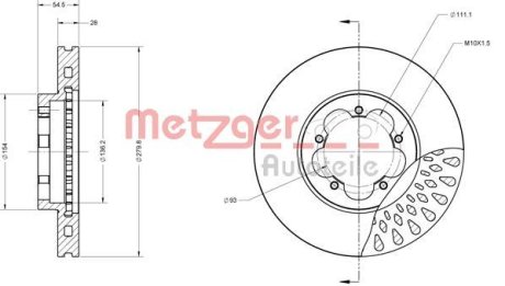 Тормозной диск METZGER 6110117