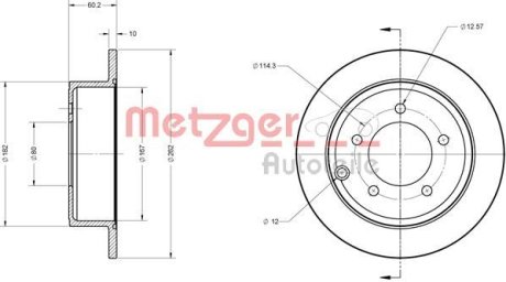 Тормозной диск METZGER 6110122