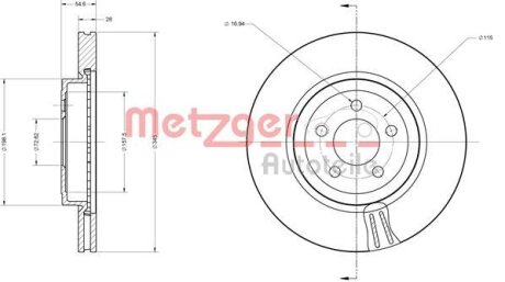 Тормозной диск METZGER 6110127