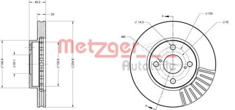Тормозной диск METZGER 6110167
