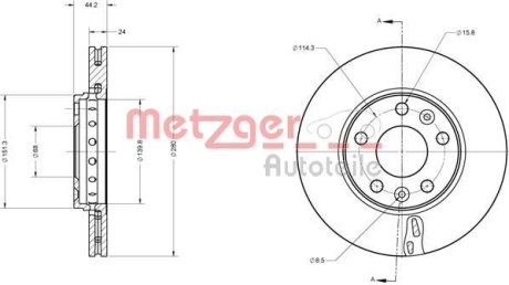 Тормозной диск METZGER 6110206