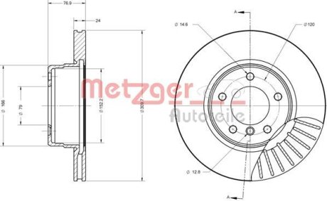 Тормозной диск METZGER 6110260 (фото 1)