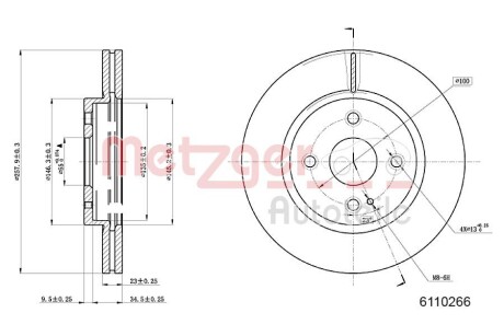 Тормозной диск METZGER 6110266