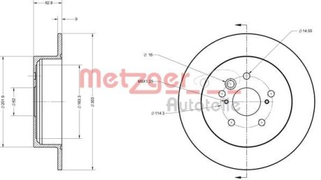 Тормозной диск METZGER 6110272