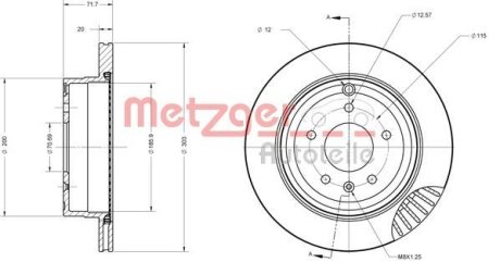 Тормозной диск METZGER 6110294