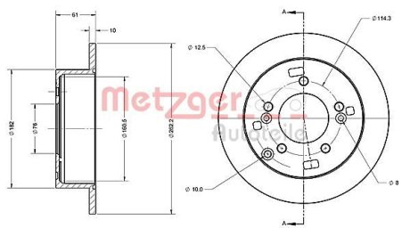 Тормозной диск METZGER 6110299