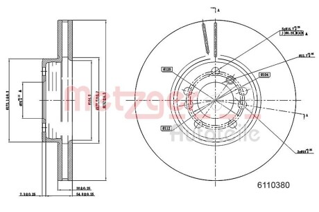 Тормозной диск METZGER 6110380