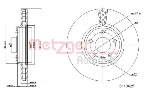 Тормозной диск METZGER 6110425