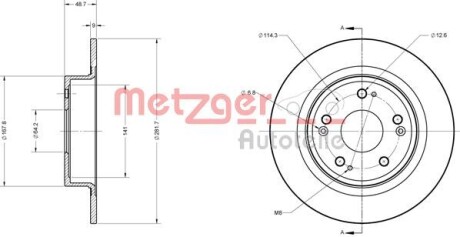 Тормозной диск METZGER 6110426