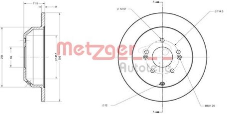 Тормозной диск METZGER 6110460 (фото 1)