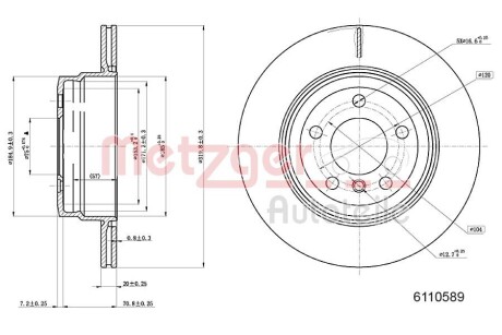 Тормозной диск METZGER 6110589