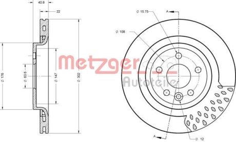 Тормозной диск METZGER 6110590