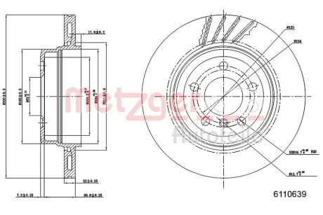 Тормозной диск METZGER 6110639