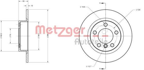 Тормозной диск METZGER 6110645