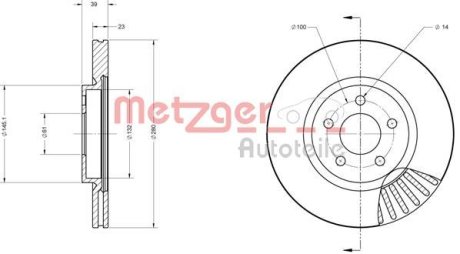 Тормозной диск METZGER 6110709