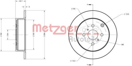 Тормозной диск METZGER 6110710