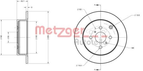 Тормозной диск METZGER 6110710 (фото 1)
