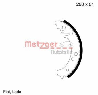 Комплект тормозных колодок METZGER MG351