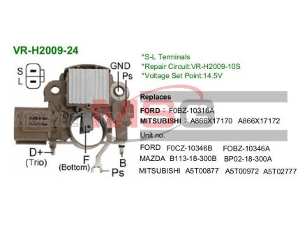 Реле регулятор генератора MOBILETRON VR-H2009-24 (фото 1)