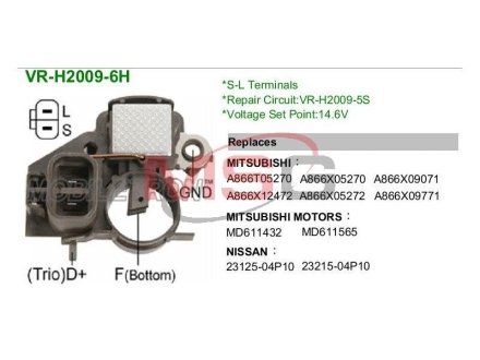 Регулятор генератора MOBILETRON VRH20096H (фото 1)