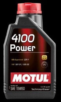 Масло моторное полусинтетическое "4100 POWER 15W-50", 1л MOTUL 102773