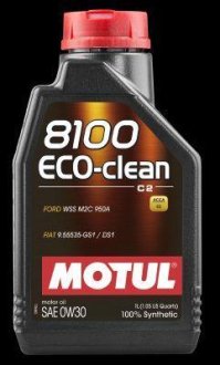 Олива мот 0W30 1L 8100 ECO-CLEAN WSS M2C 950A/9.55535-GS1 =868011 MOTUL 102888 (фото 1)