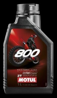 Масло моторное синтетическое "800 2T Factory Line Off Road Ester Core", 1л MOTUL 104038