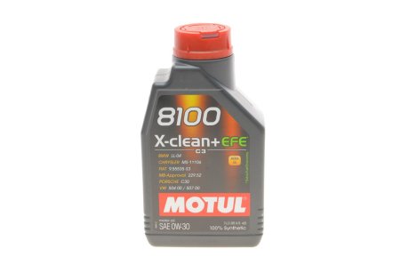 Олія моторна /8100 X-clean+ EFE 0W30 1L/111657 MOTUL 853911