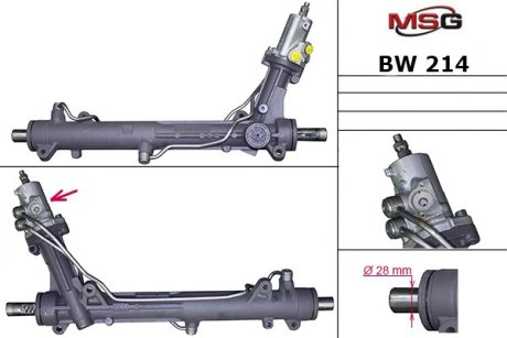 Рульова рейка з ГПК нова BMW 6 E63-64 04-11, BMW 5 E60-61 03-10 MSG BW214 (фото 1)