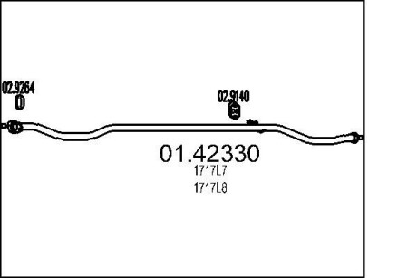 Проміжна труба вихл. системи MTS 01.42330 (фото 1)