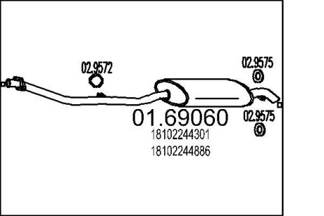 Глушитель выхлопных газов конечный MTS 01.69060
