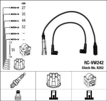 Комплект проводов зажигания NGK 8262 (фото 1)