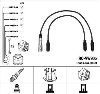 Комплект проводов зажигания NGK 8623 (фото 1)