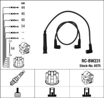 Комплект проводов зажигания NGK RC-BW231