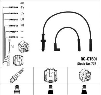 Комплект проводов зажигания NGK RC-CT 601 (фото 1)