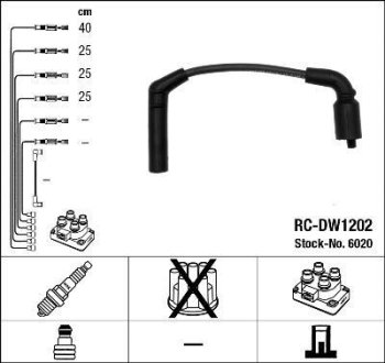 Комплект проводов зажигания NGK RCDW1202 (фото 1)
