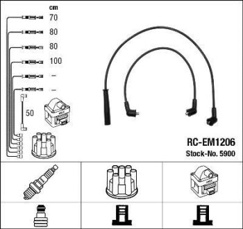 Комплект проводов зажигания NGK RC-EM1206