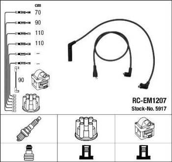 Комплект проводов зажигания NGK RC-EM1207