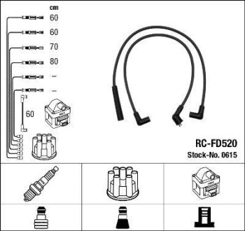 Комплект проводов зажигания NGK RC-FD 520
