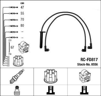Комплект проводов зажигания NGK RC-FD 817 (фото 1)