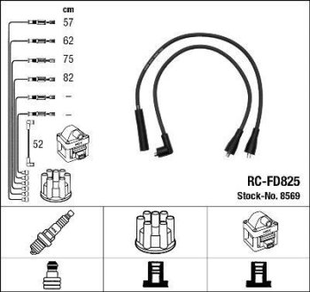 Комплект проводов зажигания NGK RC-FD825