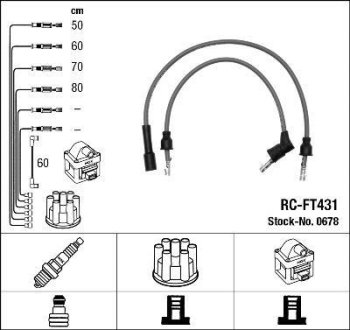 Комплект проводов зажигания NGK RC-FT431