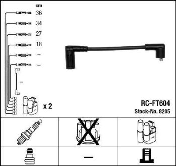 Комплект проводов зажигания NGK RC-FT 604