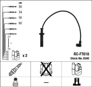 Комплект проводов зажигания NGK RC-FT 618 (фото 1)