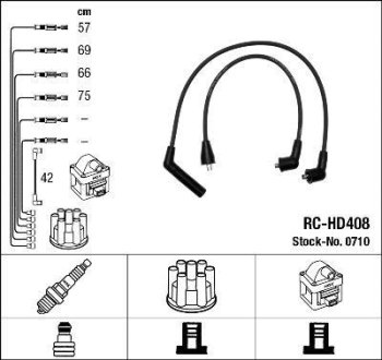 Комплект проводов зажигания NGK RC-HD408 (фото 1)